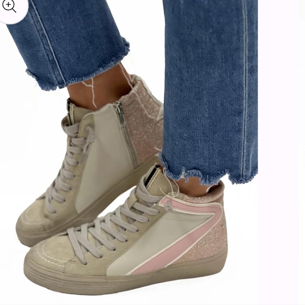 ShuShop Beige and Brown Sneakers